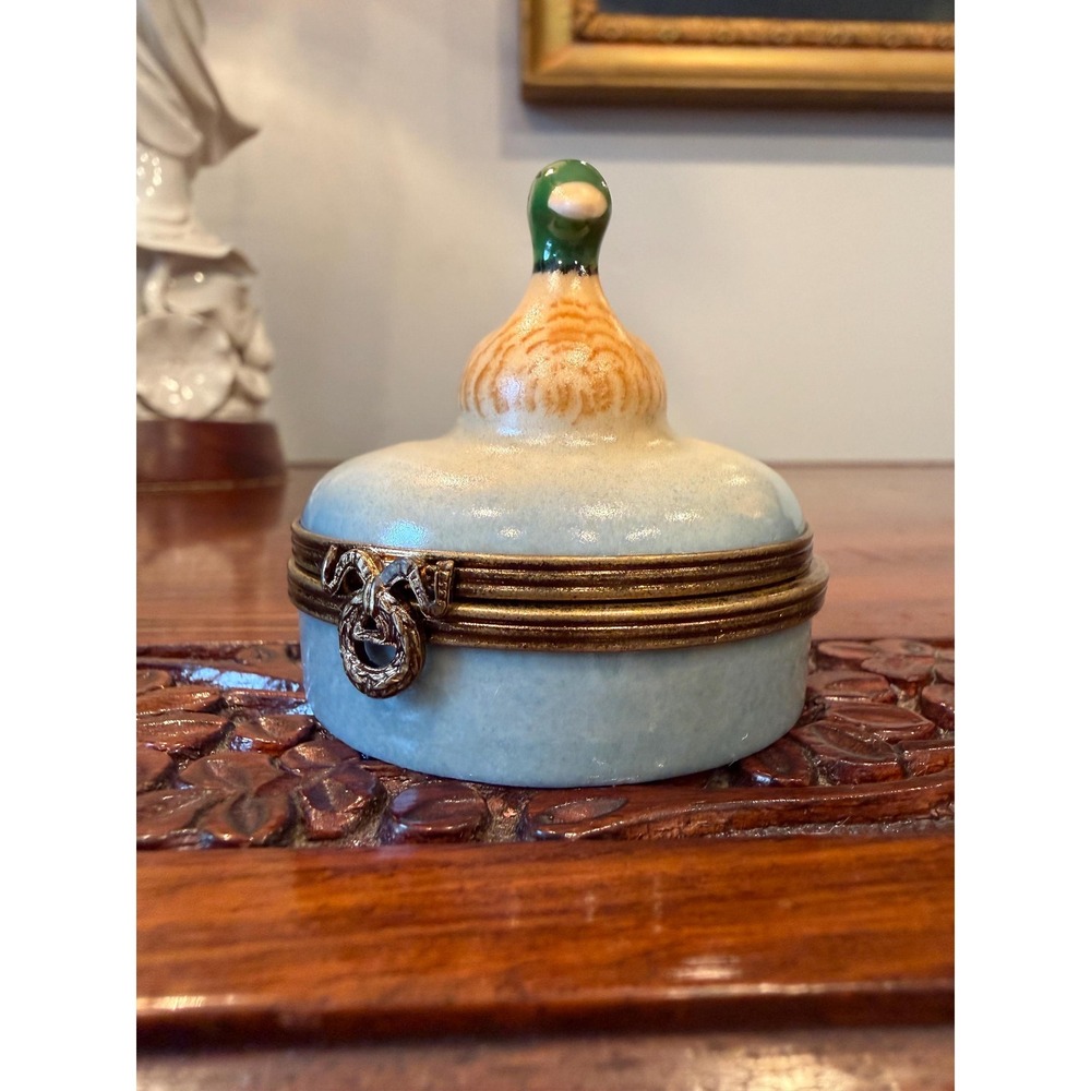 Vintage Limoges Castel Mallard Duck Trinket Box - Picture 16 of 17